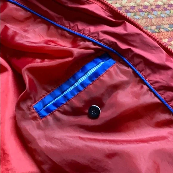 RED TOMMY HILFIGER LONG PUFFER JACKET SNAP - Picture 5 of 6